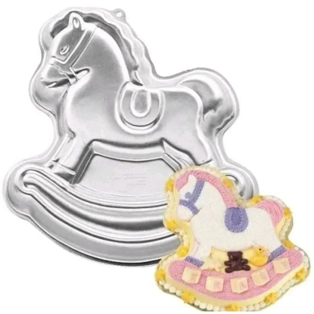 WILTON ROCKING HORSE Birthday Baby Cake Pan Mold 1984 Vintage Baking #2105-2388